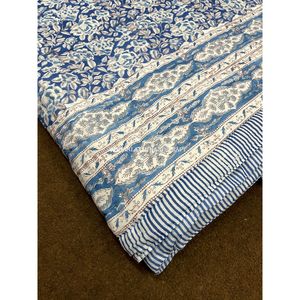 Designer Coverlet Made in Indian Hand Block Print Cotton Luxury Queen <b>Size</b> Rajai Bedding Jaipuri Floral Printed <b>Quilts</b> - Product Image 2