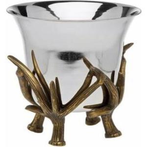 Cubo de hielo de aluminio de Color dorado claro con manijas de cabeza de ciervo Enfriador de vino de forma redonda Decoración elegante Cubo de vino de la mejor calidad - Product Image 6