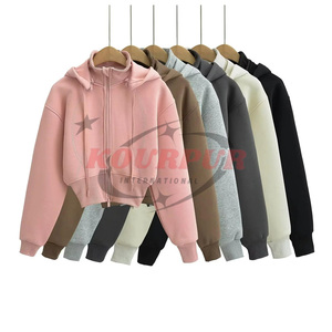 Sweat à capuche d'hiver de haute qualité 100% coton pour femmes, manches longues, logo imperméable sur le devant, prix raisonnable, fortement recommandé - Product Image 6