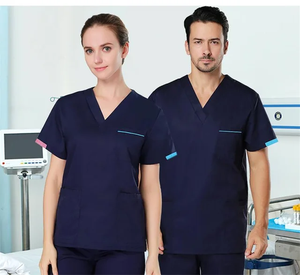 Wholesale Summer-Design Promotional Nursing Scrubs Unisex Short Sleeve Spandex Hospital Uniforms Women's <b>Doctor</b> Scrub <b>Sets</b> - Product Image 2