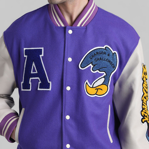 Chaqueta con Mangas de Cuero Transpirable, Chaqueta Universitaria con Calefacción, Chaqueta Bomber de Béisbol, Estilo Universitario, para Hombre - Product Image 5