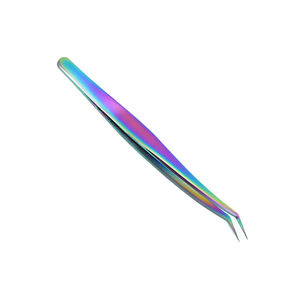 Wholesale <b>Eyelash</b> <b>Tweezers</b> Pointed Tip Curved Titanium Coated German Stainless Steel Beauty <b>Eyelash</b> <b>Tweezers</b> 5 Inch - Product Image 3