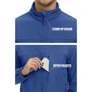 Men's Custom Design Winter Softshell Jacket Windproof and Waterproof Zip-Up <b>Work</b> Wear with Stand Collar and Front Logo Position - Product Image 6