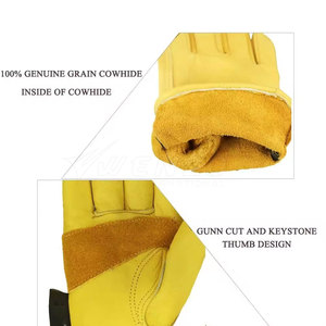 Gants de travail pour hommes WENZO fabriqués au Pakistan, fermeture à boucle, légers, durables, en cuir, haute protection UV, sport - Product Image 4