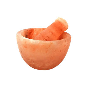 Juego de mortero y mortero de sal rosa del Himalaya de marfil de alta calidad OEM para moler artesanías naturales - Product Image 2