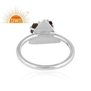 Best Selling 925 Fine Sterling Silver Natural Rough <b>Moldavite</b> Gemstone Stackable <b>Ring</b> Custom Jewelry Manufacturer - Product Image 4