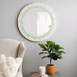 Produit de vente chaud Capiz Shell salle de bain miroir décor miroirs décoration mur Durable tissé à la main décors de maison de luxe - Product Image 3