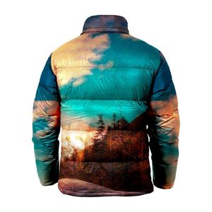 Unisex Best Quality <b>Waterproof</b> Windproof Eco-Friendly Puffer <b>Jacket</b> Winter Custom Printed Sublimation Bubble Hood Pocket Men - Product Image 2