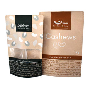 Sachet Doypack Mat pour Snack de Noix de Cajou avec Fenêtre - Fermeture Zip et Encoche de Déchirure, Stratifié Qualité Alimentaire, Refermable, Vrac, Vietnam - Product Image 1