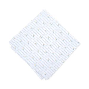 Fazzoletto da taschino da uomo in cotone a righe con motivo Tulipano, Bar III, bianco, taglia unica - Product Image 2