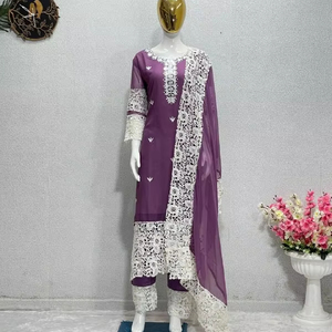 DESIGNER PARTY WEAR HEAVY CHINE COSTADO, CON REAL ESPEJO TRABAJO TOP CON DUPATTA - Product Image 1