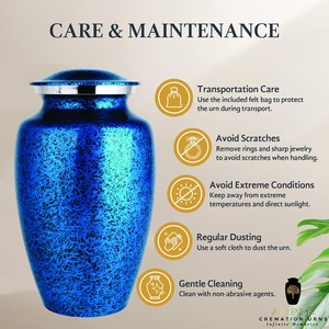 Urna Funeraria Azul Rey, Estilo Americano y Europeo, Ecológica y Duradera, para Cenizas Humanas, de la Mejor Calidad - Product Image 5
