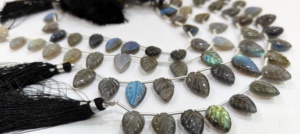 Cuentas de Piedras Preciosas Naturales Talladas a Mano en Forma de Hoja, de Alta Calidad, de 8x12mm a 10x15mm, Tipo Briolette, Vendidas por Hilo de 8 Pulgadas de Largo - Product Image 5