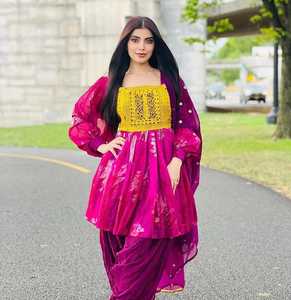 Dernier design 2025, robe longue maxi style afghan, tenue de style afghan chic, ensemble de robe avec broderie et logo imprimé, respirante - Product Image 3