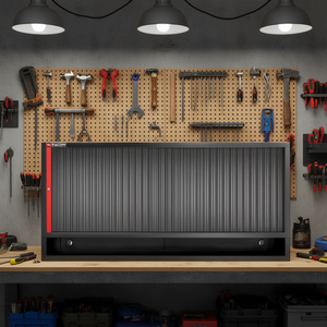 Armoire à outils murale rouge Facom avec 3 compartiments et volet roulant - Product Image 3