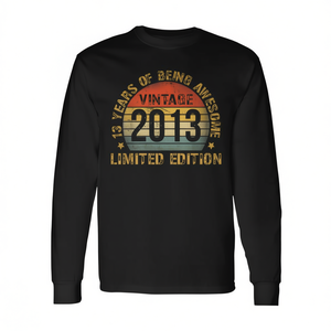 เสื้อยืดแขนยาววันเกิดครบรอบ 13 ปี ปี 2013 สำหรับเด็กชายอายุ 13 ปี ของขวัญส่งเสริมการขายแบบกำหนดเองสำหรับวันเกิดครบรอบ 13 ปีของลูกชาย - Product Image 2