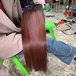 Perruques en cheveux humains lisses et soyeux personnalisables avec fermeture frontale en dentelle transparente Perruques en cheveux bruts - Product Image 3