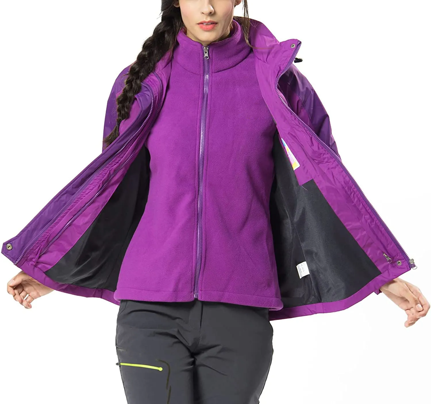 High Quality Manufacturer Branded Women's Winter Coats 3-in-1 Snow Ski Jacket Water Resistant Windproof Fleece Winter Jacket