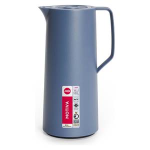 Jarra Térmica de Vidrio EMSA (1 Litro) Quick Press MOTIVA Azul 600636, Vaso de Acero Inoxidable - Product Image 1