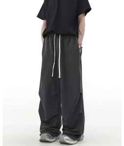 Pantalons de survêtement à jambes larges et coupe décontractée, nouvelle conception, pour hommes, couleur unie, lourd, ample, pour le bas, pantalons de jogging, taille élastique - Product Image 4