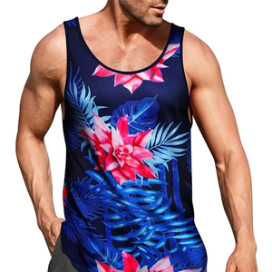 Nueva camiseta sin mangas de verano para hombre, ropa de viaje clásica Hawaiana para exteriores para hombre, chaleco con estampado 3D de hoja de palma y cuello redondo de talla grande - Product Image 4