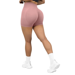 Shorts de yoga sans couture à taille haute, effet push-up, mélange de nylon et de spandex, entraînement, fitness, non transparent - Product Image 3