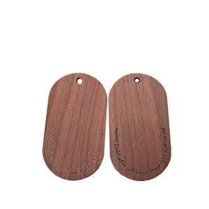 Custom Decorative Wood Tags With Holes Bulk Unfinished Wooden Tags Label Laser Cut Shape Engraved Pendant Car Hanging Wood Signs