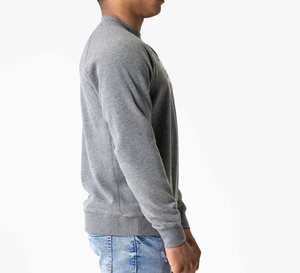 Sweat-shirt à manches longues personnalisé pour hommes, molleton doux avec impression bouffante et logos brodés, ensemble coupe décontractée de style solide - Product Image 6