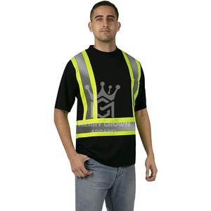 Camiseta de Trabajo de Alta Calidad, 100% Algodón Tejido, con Logotipo Personalizado, Transpirable, Ecológica, de Alta Visibilidad, Tallas Grandes - Product Image 5