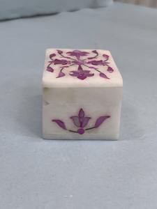 Boîte à bijoux en marbre violet en gros | Rangement d'incrustation de luxe fait à la main pour bagues, boucles d'oreilles et accessoires | Souvenir décoratif - Product Image 2