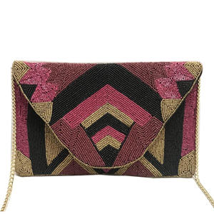 Bolso de mano con cadena de eslinga y diseño de cuentas en 2 tonos y diseño exclusivo - Product Image 3
