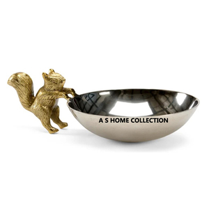 Joint créatif 6 bols avec poignée de conception de forme feuillue Salade de fruits en métal en acier inoxydable fabriquée à la main et décoration intérieure - Product Image 4