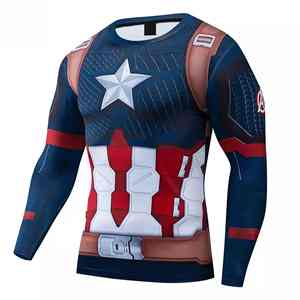 Camiseta de Compresión Deportiva para Hombre, Sublimada, de Secado Rápido, Corte Ajustado, Manga Larga, Cuello Redondo, Protección UV, Tejido de Punto - Product Image 2