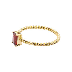 Natural Red Fire <b>Garnet</b> Gemstone <b>Ring</b> Memoria Jewels 925 <b>Silver</b> Yellow Gold Plated IGI Certified Prong Setting Trendy Handmade - Product Image 2