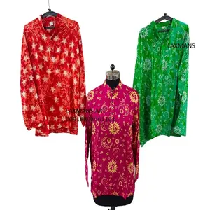 เสื้อพิมพ์ลายเรยอน kurta Rayon unisex พิมพ์ลายเรยอน kurta จากอินเดีย