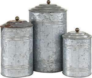 New Arrival Excellent Quality Storage <b>Box</b> Food Containers Galvanized Canisters <b>Set</b> of 3 Pieces With Lid for the Kitchen Storage - Product Image 4