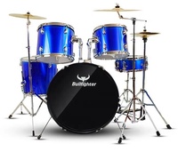 Batterie de scène Bullfighter DW1 en bois, 5 fûts, 3 cymbales, pour adulte, 3 couleurs, instrument de musique, avec kit de microphones OEM