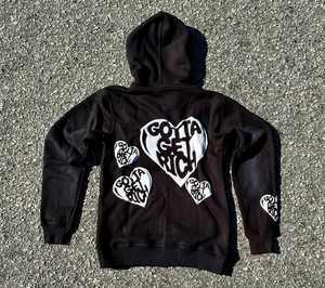 เสื้อฮู้ดผู้ชายแบบรูดซิปมีฮู้ดลายน้ำตาผ้าเดนิมผ้าฝ้าย GSM 220 - Product Image 1