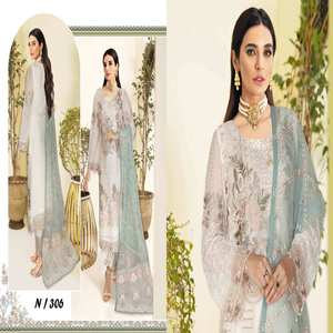 Venta en trajes paquistaníes de 3 piezas de marca pakistaní con elegante bordado de Ramsha Fashion Designers Vestido pakistaní para fiesta - Product Image 2