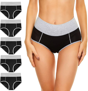 Sous-vêtements pour femmes à taille haute, confortables au quotidien, en tricot doux, surface respirante, extensible, maintien stable, couverture complète, confort quotidien - Product Image 1