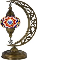 Lámpara de mesa de Metal decorativa para el hogar, iluminación en forma de luna para dormitorio, sala de estar, mesa de oficina, novedad