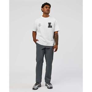 เสื้อยืดโอเวอร์ไซส์สำหรับทุกเพศ รุ่นเฮฟวี่เวท สีขาวนวล/ดำ ผ้าเนื้อหนา 260 GSM - Product Image 4