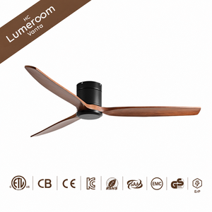 52 Inch Flush Mount <b>Ceiling</b> Fan Without <b>Light</b> with 3 Solid Wood Blades <b>Remote</b> <b>Control</b> for Living Room Bedroom - Product Image 6