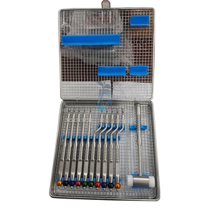 ที่มีคุณภาพสูงนูน + เว้า osteotome ชดเชย + ตรง, รหัสสีชุดสแตนเลส11ชิ้น - Product Image 1