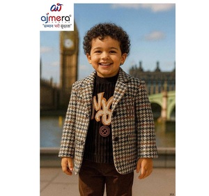 Ajmera Boys Cotton Corduroy Jacket Jogger <b>Set</b> Beige Solid Color Stylish Casual Winter Wear Kids Outfit - Product Image 1
