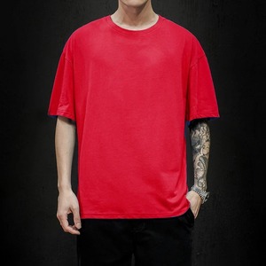 Camiseta de algodón 100% de alta calidad para hombre, venta al por mayor, tela de punto transpirable de manga corta clásica recortada de talla grande - Product Image 4