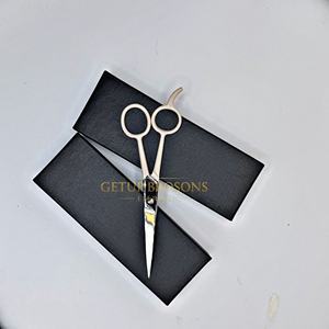 Ciseaux de barbier professionnels en acier inoxydable pour droitiers, manche long, pointe arrondie, qualité salon - Product Image 2