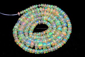 Cuentas de cabujón de ópalo etíope genuino de 4mm a 6mm Welo Galaxy fuego ópalo etíope cuentas de hilo de 16 pulgadas a precio mayorista - Product Image 6