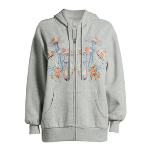 Sweat-shirt à capuche et sweat-shirt à capuche de grande taille pour femmes, décontracté, fermeture à glissière complète, imprimé d'hiver BD - Product Image 1