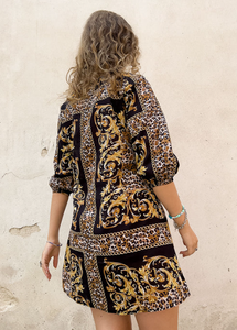 Nuevos y elegantes vestidos cortos informales de longitud mini con estampado digital de seda para mujer de verano - Product Image 2